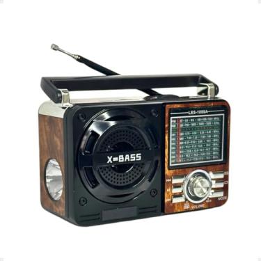Imagem de Radio Am Fm Retro De Pilha Vintage Portatil Recarregavel Tomada Bivolt (Marrom)