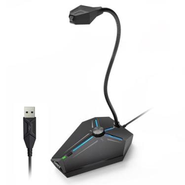 Imagem de CMTECK Microfone de computador, G006Plus USB Desktop Condensador PC Laptop Mic, botão mudo com indicadores LED, compatível com Windows/Mac (com botão de volume)
