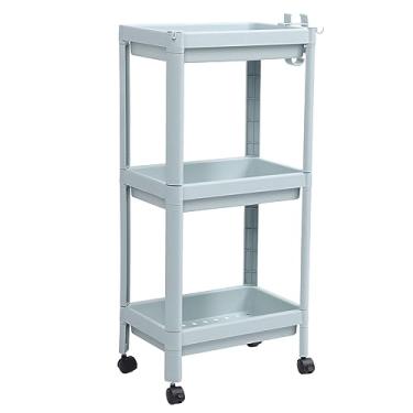 Imagem de Prateleira Autônoma de Armazenamento de Banheiro, Prateleira de Fácil Acesso para Espaço de Banheiro Arrumado, Material Plástico (3 camadas (com rodas))