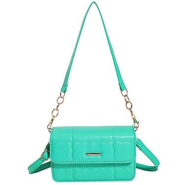 Imagem de Bolsa tiracolo pequena de ombro para mulheres de couro PU bolsa clutch clutch, Verde