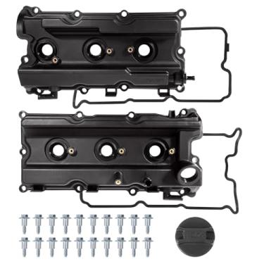 Imagem de FILTERUP Par de tampa de válvula de motor compatível com Nissan Xterra 2005-2015, Pathfinder 2005-2012, Frontier 2005-2019, NV1500 NV2500 NV3500 2012-2019 4.0L V6 Substituição # 13264-EA200