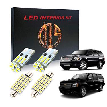 Imagem de Kit de iluminação interna de LED D15 para Chevy Tahoe Suburban GM Yukon 2000-2014 6000 K branco mapa cúpula lâmpada placa de licença (16 peças)