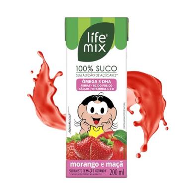 Imagem de LIFE MIX Turma da Mônica - Suco de Morango em Caixinha - 100% Suco, Sem Adição de Açúcares, Sem Conservantes e Corantes, Ômega 3 DHA, Vitaminas C e D, Cálcio, Fibras - Vegano - 200ml