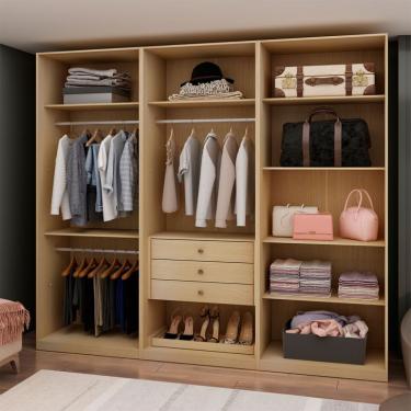 Imagem de Guarda-Roupa Closet Modulado Infinity 3 Gavetas Savana 240 cm