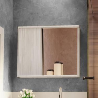 Imagem de Armario Para Banheiro Espelheira Unik Detalhe Em Mdf 77,6cm Maple
