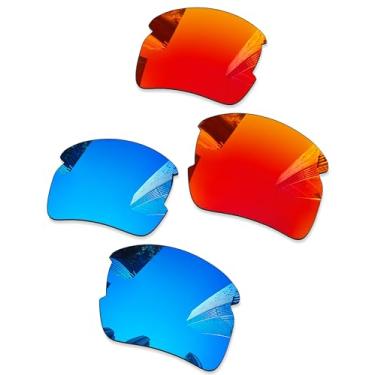 Imagem de Combine8 Lentes de reposição Ploarized para óculos de sol Oakley Flak 2.0 XL OO9188 - vermelho fogo + azul gelo