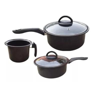 Imagem de Jogo Panelas 3 Peças Cerâmica Indução Cooktop Gás Elétrico