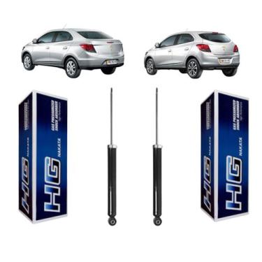 Imagem de 02 Amortecedor Traseiro Dir/Esq Nakata Chevrolet Onix  2012 A 2019, TR