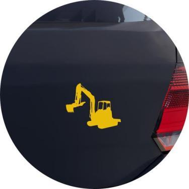 Imagem de Adesivo de Carro Retroescavadeira Trator - Cor Dourado - Melhor Adesiv