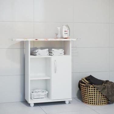 Imagem de Tabua de Passar Roupas Slim com Gabinete Branco