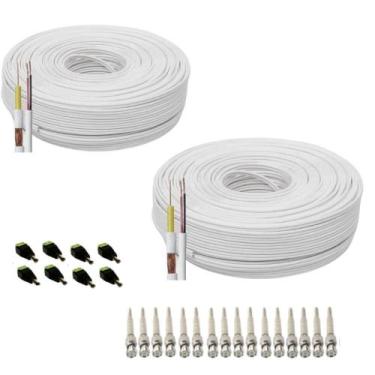 Imagem de Kit Instalação 8 Câmeras Segurança Conectores E 2 Cabos 100M - Vs Cabo