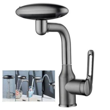 Imagem de Torneira Monocomando Banheiro Cozinha Rotaçao 360 Graus Quatro Jatos de Agua Cortina de...