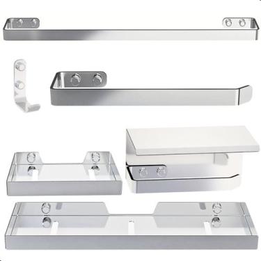 Imagem de Kit de Acessórios Para Banheiro Inox e Cromado 6 Peças F.MAX - FassinS