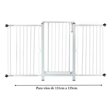 Imagem de Grade e portão para cachorro bebê pet, vãos de 131cm a 135cm - Grade M