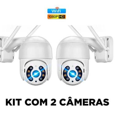 Imagem de Kit com 2 Câmeras de segurança Wi-Fi IP Smart IP mini dome Full HD A8 
