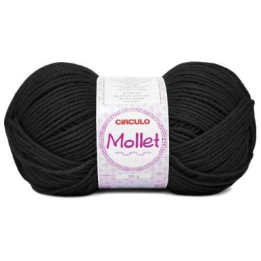 Imagem de Lã Mollet Círculo 100g 200 metros, 940 Preto