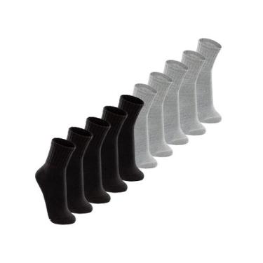 Imagem de Kit com 10 Meias Esportiva Cano Médio Lupo 3290-009 Colorido, Preto, 3