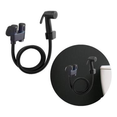 Imagem de Ducha Higiênica Registro Duas Saídas Metal Preto 1/2 - Be Cazza