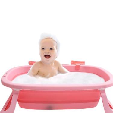 Imagem de Banheira De Bebe Recém Nascido Infantil Dobrável Retrátil Infantil Vit