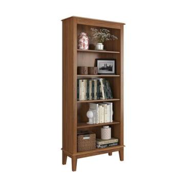 Imagem de Estante de Madeira Maciça 4 Prateleiras - Apaixone&Decore, Amêndoa