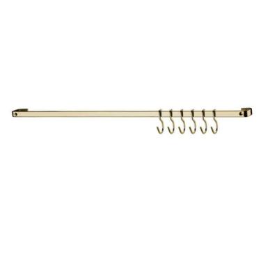 Imagem de Barra Piatina 45 cm Com 6 Ganchos Para Parede Cozinha Dourado - 2411DD