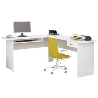 Imagem de Estação de Trabalho Home Office Cannes 1 Gaveta - Artely, Branco