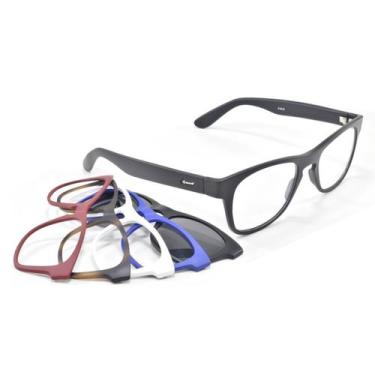 Imagem de Oculos Troca Frentes Armação P/ Grau Sol ClipOn ref.931 kit7 - Smart, 