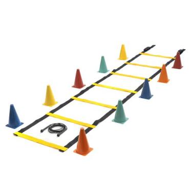Imagem de Kit Agilidade 1 Escada Funcional 10 Cones 1 Corda De Pular - KeerSport
