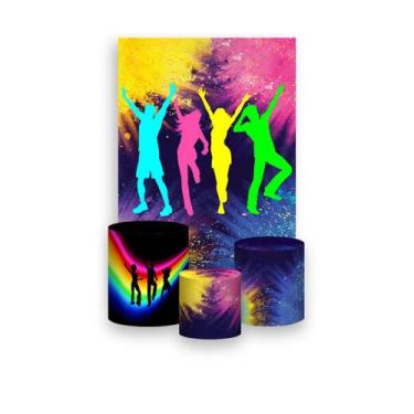 Imagem de Painel De Festa Vertical 1,50 x 2,20 + Trio De Capas Cilindro - Balada