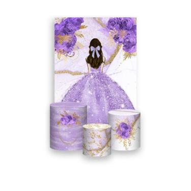 Imagem de Painel De Festa Vertical 1,50 x 2,20 + Trio De Capas Cilindro - Pinces