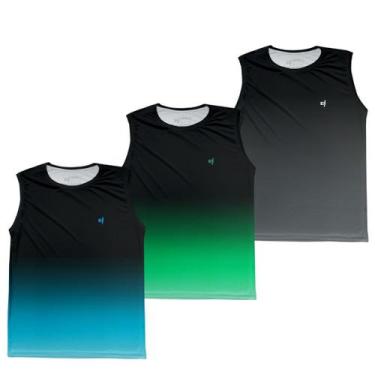 Imagem de Kit 3 Camiseta Regata Academia Masculina Fitness Dry Funcional Muscula