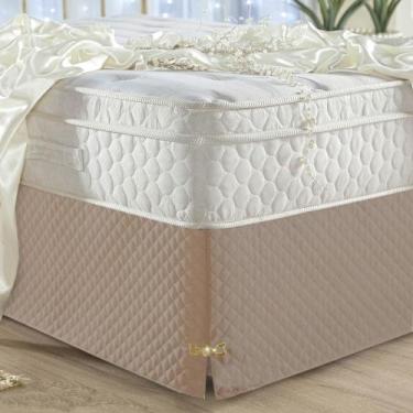 Imagem de Saia Box Solteiro Matelada Box Bau Com Pingente Luxo Moderna Cama - BO