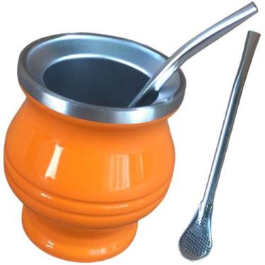 Imagem de Cuia Térmica Copo Inox Chimarrão Tereré Mate C/ Bomba Canudo - NLS, La