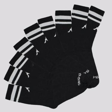Imagem de Kit Meia Kappa 9 Pares Sport Cano Alto Preta, Único