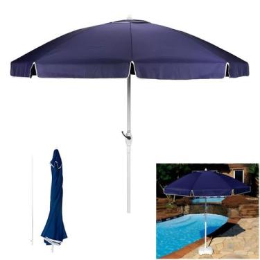Imagem de Guarda Sol 2,50 m Com Manivela Articulável Grande - Mor, Azul