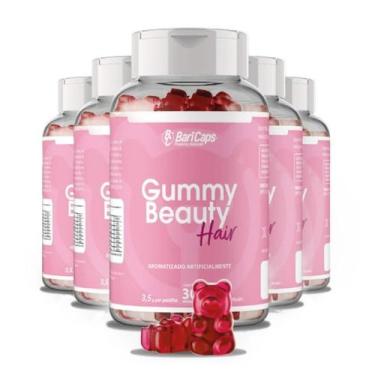 Imagem de 5 Frascos Gummy Hair Beauty Bari Caps para Cabelo Pele e Unha