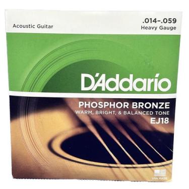 Imagem de Cordas em aço D'Addario Phosphor Violão EJ18 Profissional Tensão 014 B