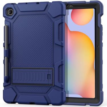 Imagem de Cantis Capa para Samsung Galaxy Tab S6 Lite 10,4 polegadas 2024/2022/2020 com suporte para caneta S, proteção resistente à prova de choque resistente para Samsung S6 Lite 10,4 polegadas, azul marinho