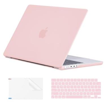 Imagem de EooCoo Capa compatível com MacBook Pro 14 polegadas M3 M2 M1 2024 2023 2022 2021 versão A2918 A2992 A2779 A2442 Pro/Max Chip, capa rígida com capa de teclado, protetor de tela - rosa