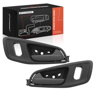 Imagem de A-Premium Puxadores internos internos compatíveis com Ford Escape 2013-2019, C-Max 2013-2018, preto texturizado, com fechaduras elétricas, conjunto de 2 peças, motorista dianteiro e lado do passageiro