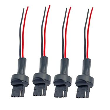 Imagem de 4 peças 7440 T20 lâmpadas LED soquete macho 2 fios conector adaptador de suporte de soquete sinal de seta cauda parada traseira luz de freio fiação plugue de chicote de carro cabo Pigtail