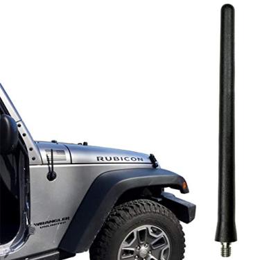 Imagem de AntennaMastsRus - O original de 16,4 cm é compatível com Jeep Wrangler TJ - YJ (1987-2006) - Antena de borracha curta à prova de lavagem de carro - Bobina interna de cobre - Recepção premium - Projetada na Alemanha