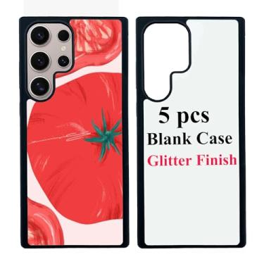 Imagem de JUSTRY 5 conjuntos de capas de telefone em branco de sublimação compatíveis com Samsung Galaxy S24 Ultra 5G, fácil de sublimar 2 em 1 2D de borracha macia DIY personalizáveis subcapas + pacote atacado