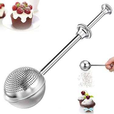 Imagem de Colher de filtro de farinha em pó de aço inoxidável 304, varinha de padeiro para especiarias de farinha de açúcar, suprimentos para assar pão de fermento, colher de açúcar em pó, utensílios de