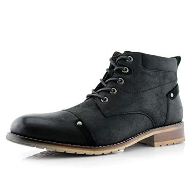 Imagem de Ferro Aldo Bota masculina de cano curto | Bota social estilo Chukka com cadarço | Moda casual para o trabalho, 2. Preto [cadarço], 45