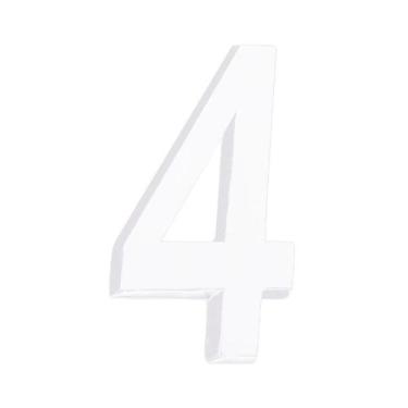 Imagem de Número Residencial 3D "4" Plástico ABS Branco Metalcromo, Branco