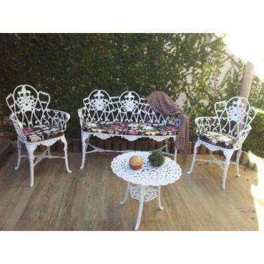 Imagem de Conjunto De Bancos Floral Em Alumínio Fundido - Cód 2047 - Barrocarte 