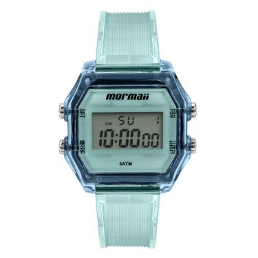 Imagem de Relógio Mormaii Feminino Ref: Mo05623/8n Digital Retangular Azul Translúcido