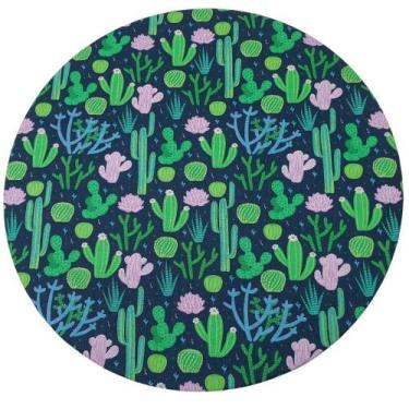 Imagem de Kit 4 Capas Sousplat Cactos Verde Rosa 35cmx35cm - Maison Charlô