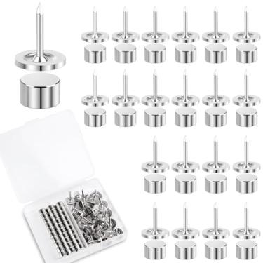 Imagem de 30 conjuntos de pinos magnéticos, pinos magnéticos fortes para quadro de cortiça, pinos magnéticos decorativos, tachas de polegar e ímãs para pôster de imagem de mapa